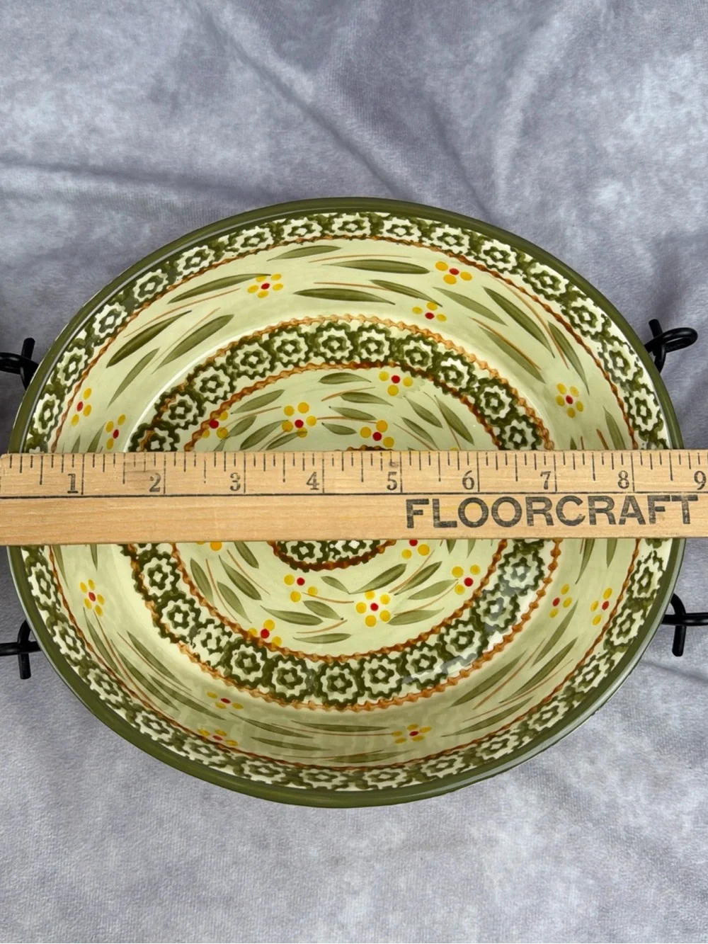 Temp-Tations By Tara Covered Hen Casserole Dish Old World Green 1.5 Qt W/Basket